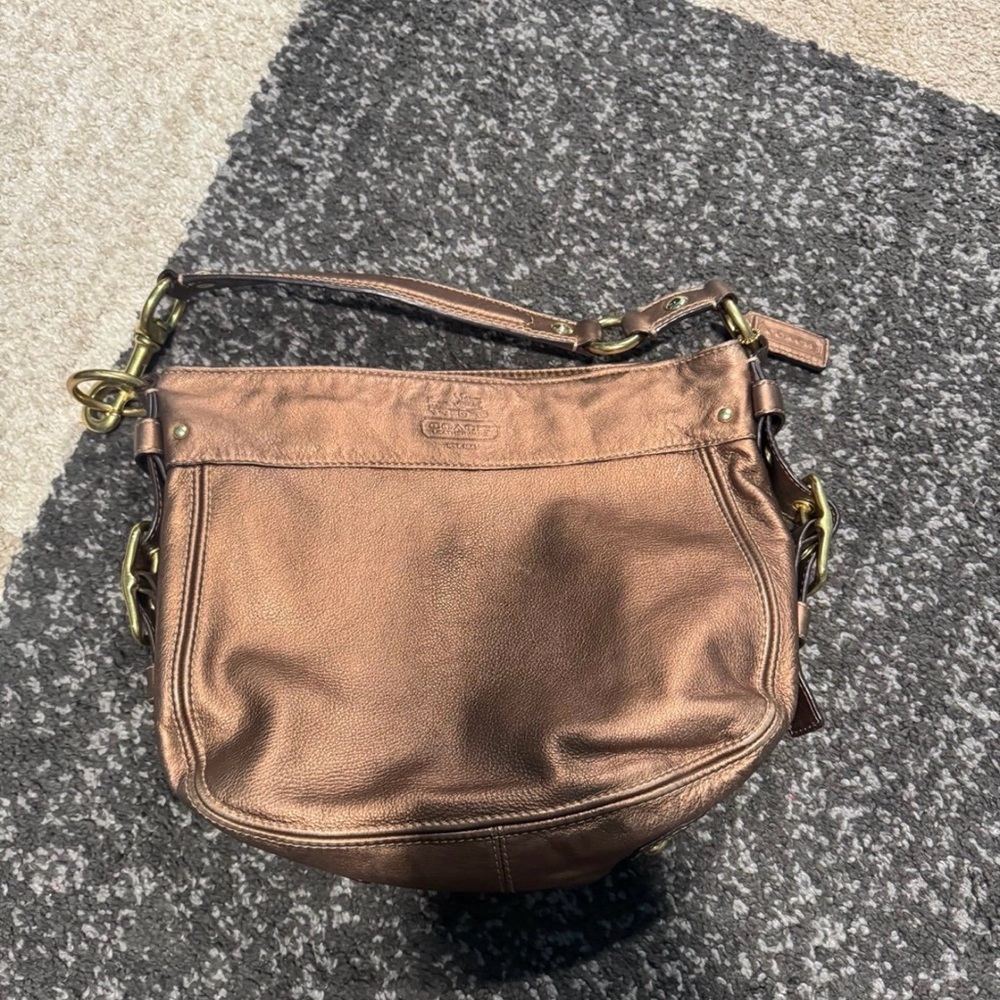 Coach Metallic Brown Shoulder Bag
